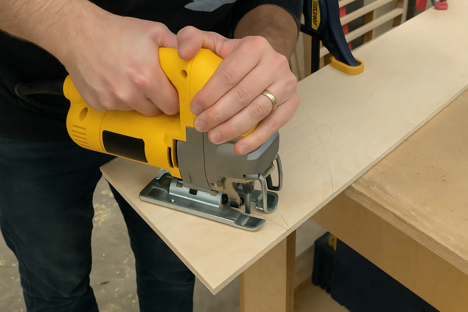 Cutting triangle connectors with jigsaw